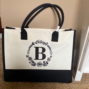 Black and White “B” Tote Bag 💼